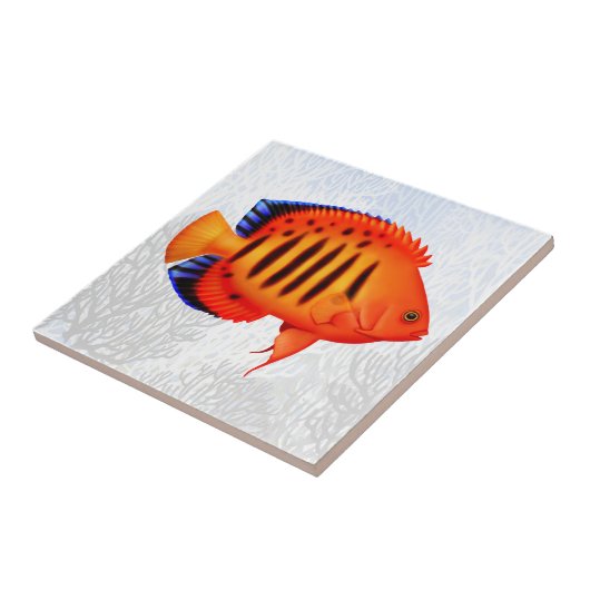 Coral Reef Flame Angelfish Tile Tegeltje (Zijkant)