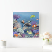 Coral Reef-klok Vierkante Klok (Huis)