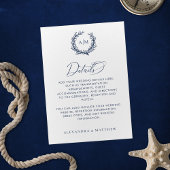 Coral Reef Nautical Wedding Details Informatiekaartje