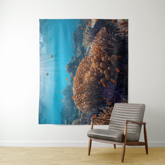 Coral Reef Ocean Tapestry Wandkleed (In situ)