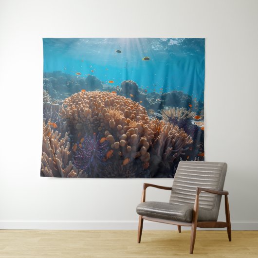 Coral Reef Ocean Tapestry Wandkleed (In Situ (horizontaal))