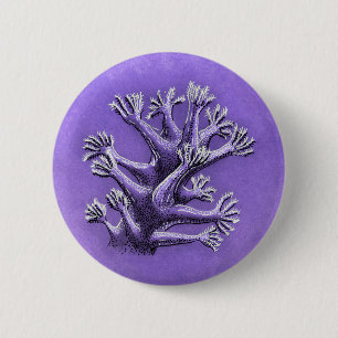 Coral Reef Paarse Marine Biology Art Ronde Button 5,7 Cm
