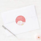 Coral Reef Peony Wedding Invitation Ronde Sticker (Envelop)