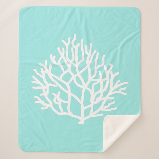 Coral Reef strandkleuren Sherpa Deken (Voorkant)