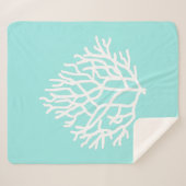Coral Reef strandkleuren Sherpa Deken (Voorkant (horizontaal))