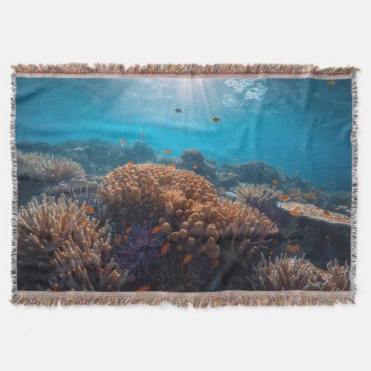 Coral Reef Throw Blanket Deken (Voorkant)