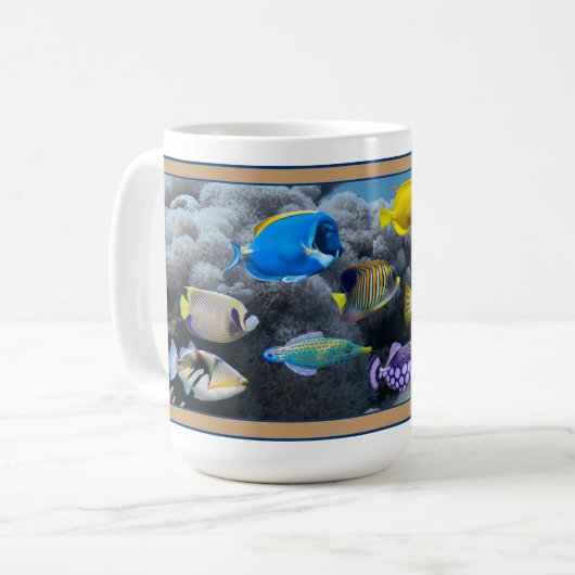 Coral Reef Tropical Fish Assembly Coffee Mok (Voorkant links)