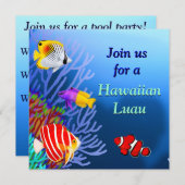 Coral Reef Tropical Fish Party Invitation Kaart (Voorkant / Achterkant)