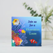 Coral Reef Tropical Fish Party Invitation Kaart (Staand voorkant)