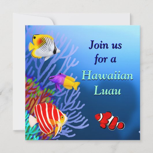 Coral Reef Tropical Fish Party Invitation Kaart (Voorkant)