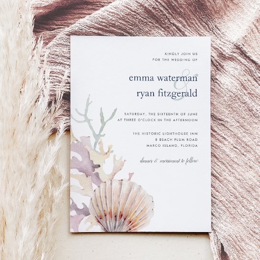 Coral Reef Wedding Invitation Kaart
