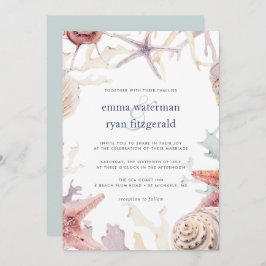 Coral Reef Wedding Invitation Kaart