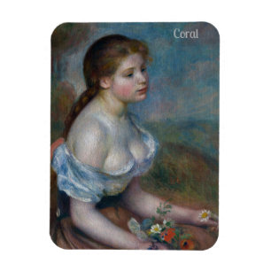 CORAL~ RENOIR ~ Young Girl met Daisies ~ Magneet