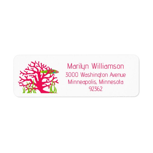 Coral Return Address Label (Voorkant)
