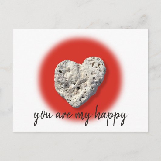 Coral Rock Heart Je bent mijn gelukkig script mode Briefkaart (Voorkant)