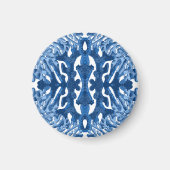 Coral Rococo in Blau Indigo Optie 2 Magneet (Voorkant)