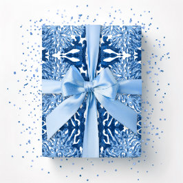 Coral Rococo in Blue Indigo Cadeaupapier
