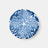 Coral Rococo in Blue Indigo Option 1 Magnet (Voorkant)