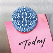Coral Rococo in Blue Indigo Option 2 Magnet