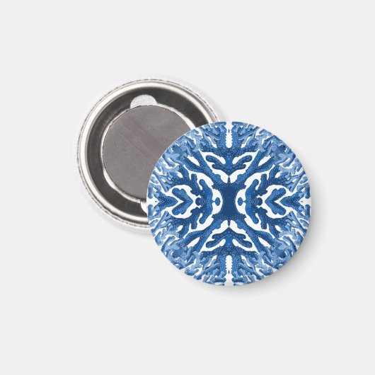 Coral Rococo in Blue Indigo Option 3 Magnet (Voorkant / Achterkant)