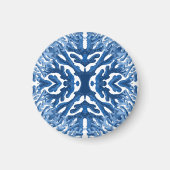 Coral Rococo in Blue Indigo Option 3 Magnet (Voorkant)