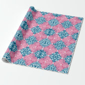 Coral Rococo in Pink and Aqua Cadeaupapier (Uitgerold)