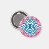 Coral Rococo in Roze en Aqua Optie 3 Magneet (Voorkant / Achterkant)