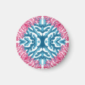 Coral Rococo in Roze en Aqua Optie 3 Magneet (Voorkant)