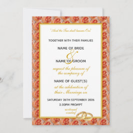 CORAL ROOS Elegant Floral WEDING Christelijk Kaart