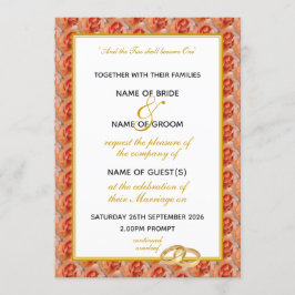 CORAL ROOS Elegant Floral WEDING Christelijk Kaart