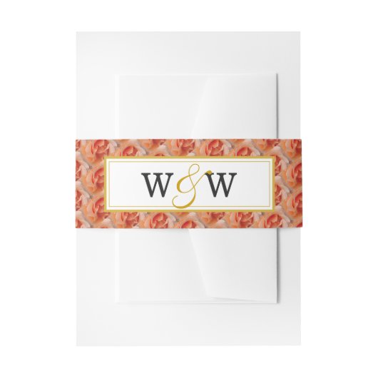 CORAL ROOS Elegant Floral WEDING Christelijk Uitnodigingen Wikkel (Voorkant Voorbeeld)