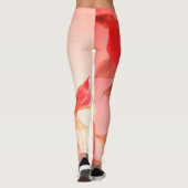 Coral Roos Waterverf Print Leggings (Achterkant)