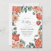Coral Rose, Apricot Blush, and Soft Mint Wedding Kaart (Voorkant)