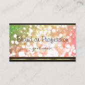 Coral Roze Groene Gradiënt Glitter Sterren Goud Zw Visitekaartje (Voorkant)