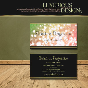 Coral Roze Groene Gradiënt Glitter Sterren Goud Zw Visitekaartje