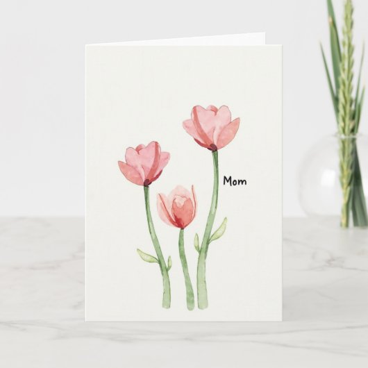 Coral Roze Moederdag Kunstkaart Kaart (Voorkant)