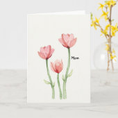 Coral Roze Moederdag Kunstkaart Kaart (Gele Bloem)