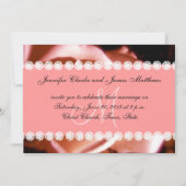 Coral roze roze diamanten drukbruiloft uitnodigen kaart (Achterkant)