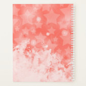 Coral roze sterren patroon Moderne grafische monog Planner (Achterkant)