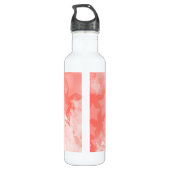 Coral roze sterren patroon Moderne grafische monog Waterfles (Achterkant)