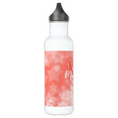 Coral roze sterren patroon Moderne grafische monog Waterfles (Links)