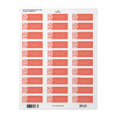 Coral RSVP-Adresetiketten Etiket (Full Sheet)