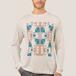 Coral Rust Turquoise Southwest-geïnspireerde geome Tri-Blend Shirt