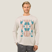 Coral Rust Turquoise Southwest-geïnspireerde geome Tri-Blend Shirt (Voorkant)