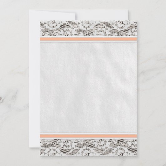 Coral Rustic Burlap Wedding Invitations Kaart (Achterkant)