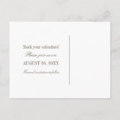 Coral Rustic Floral Save the Date Briefkaart (Achterkant)