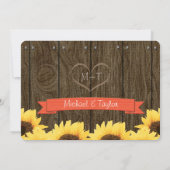 CORAL RUSTIC SUNFLOWER ENGAGEMENT ARTIJ KAART (Achterkant)