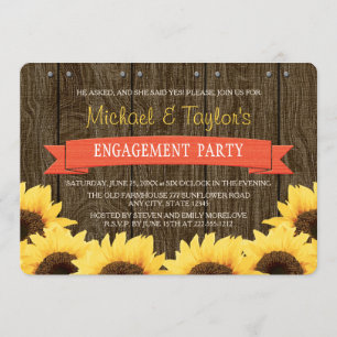 CORAL RUSTIC SUNFLOWER ENGAGEMENT ARTIJ KAART