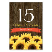 CORAL RUSTIC ZONNEBLOEM TABEL NUMMER KAART (Achterkant)