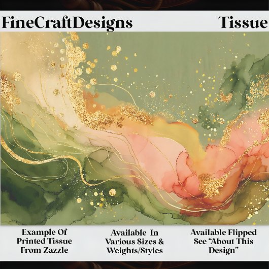 Coral & Sage Alcohol Inkt + Goud EA3R Decoupage Tissuepapier